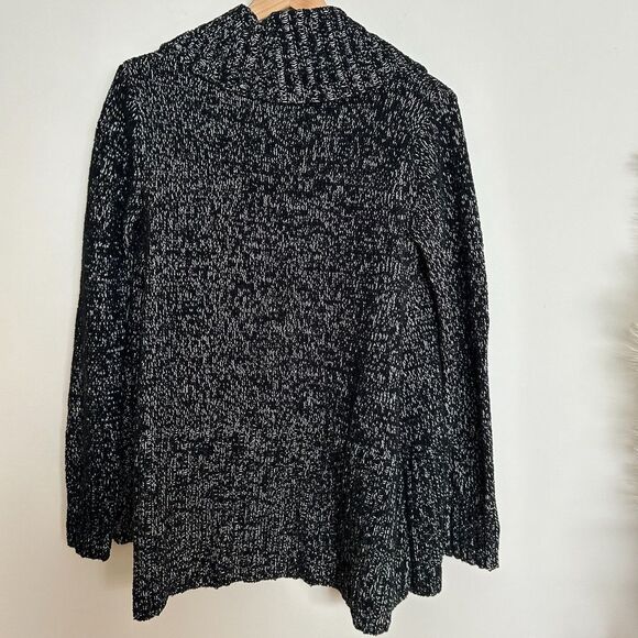 A New Day Marled Black Rounded Shawl Cardigan - Picture 6 of 7